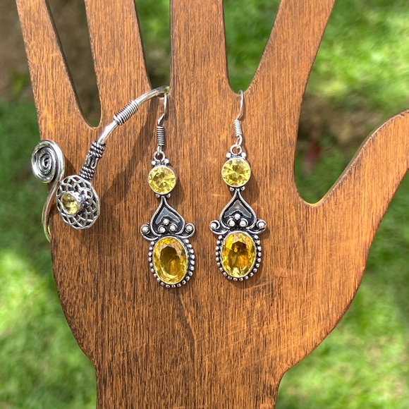 Citrine silver set Boho - Bohemian - Picture 5 of 12